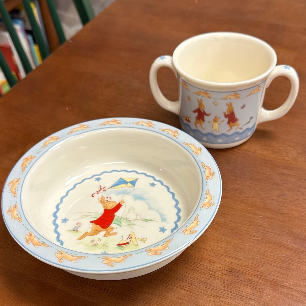 Bunnykins Children's Bowl and Cup Set with Bunny Design